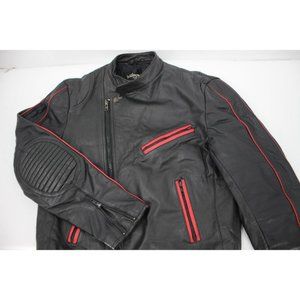Vintage wilsons Mens 42 distressed leather jacket biker cafe racer asymmetrical